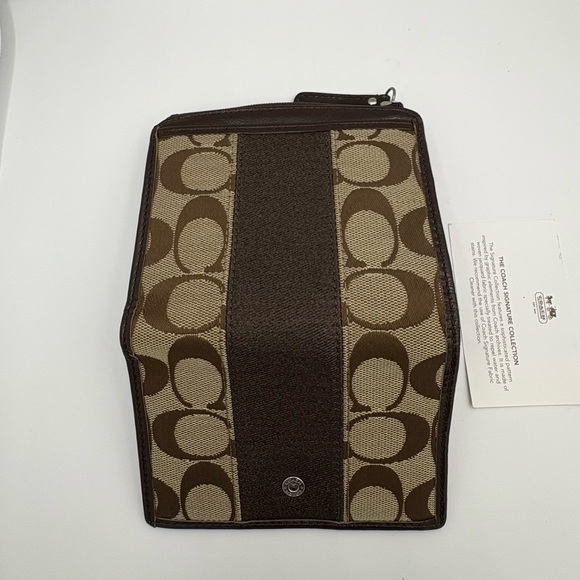 Coach Signature Jacquard Brown Bi-Fold Wallet - Brand New - Picture 3 of 11